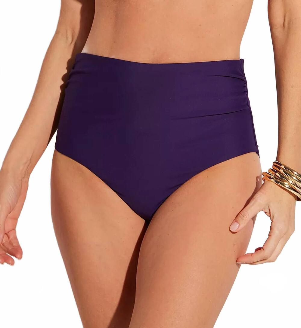 NEW SUNSETS INC. capri high waist swim bottom in paradise plum